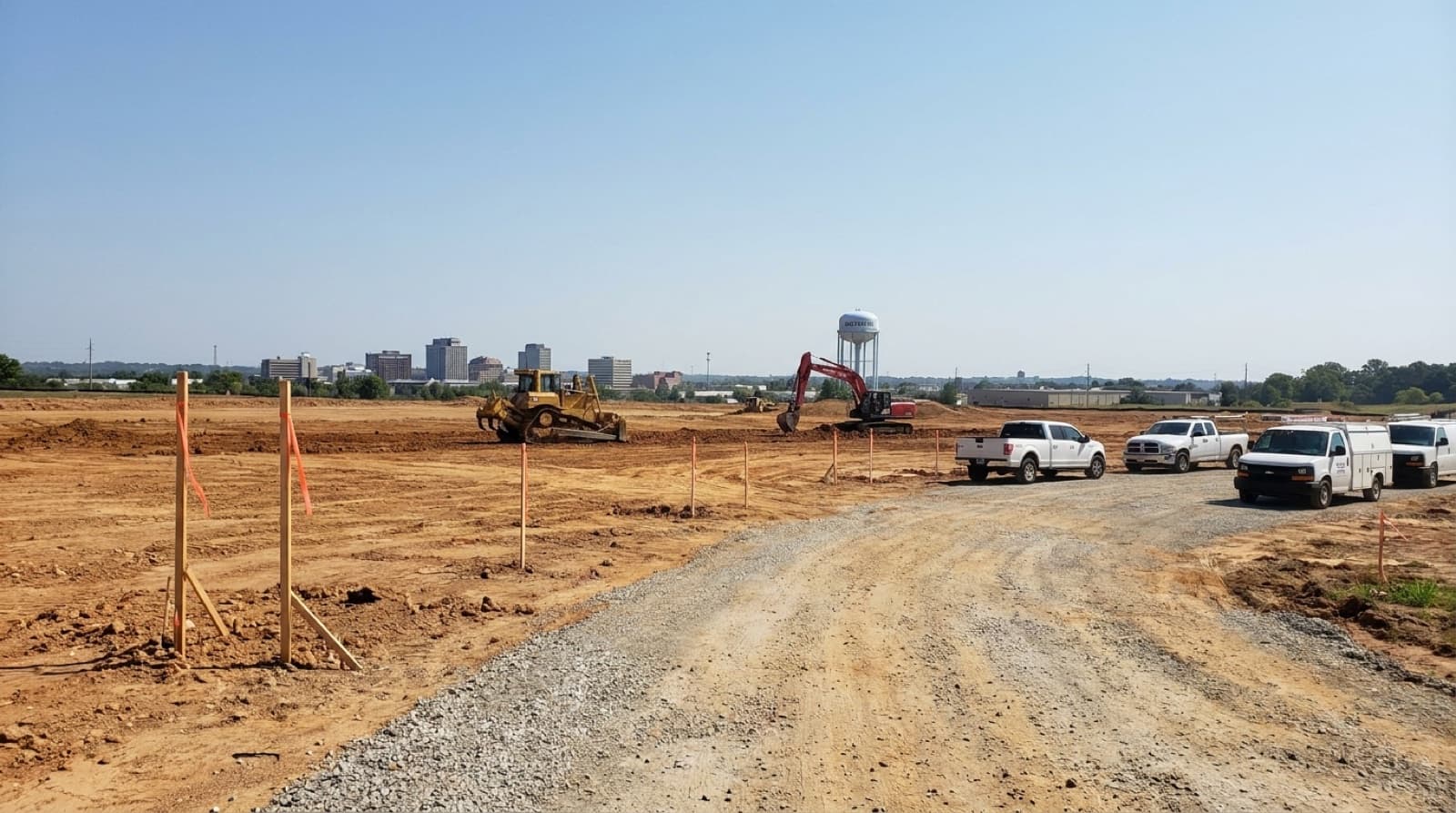 Commercial development site cleared in Huntsville, Alabama